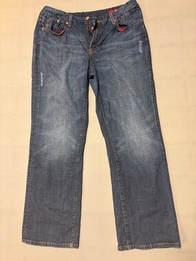 Seven7 Denim Jeans with Red Interior Accent